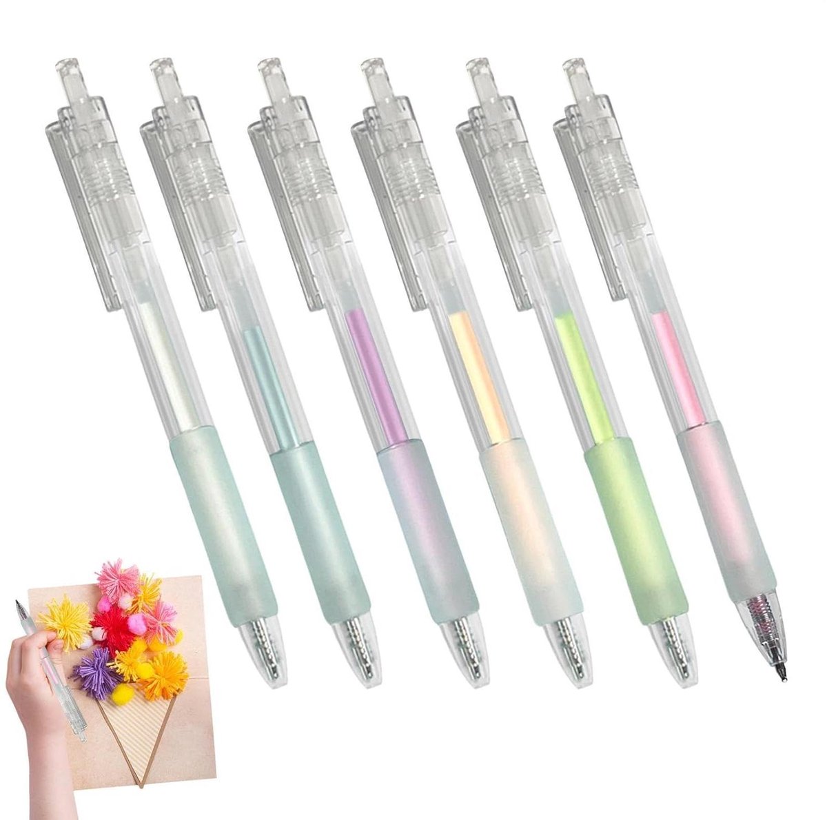 Plakstift Set - Lijmpennen Knutselen - Papier Knutselen - Precisie Punt - 6 Stuks - Wit