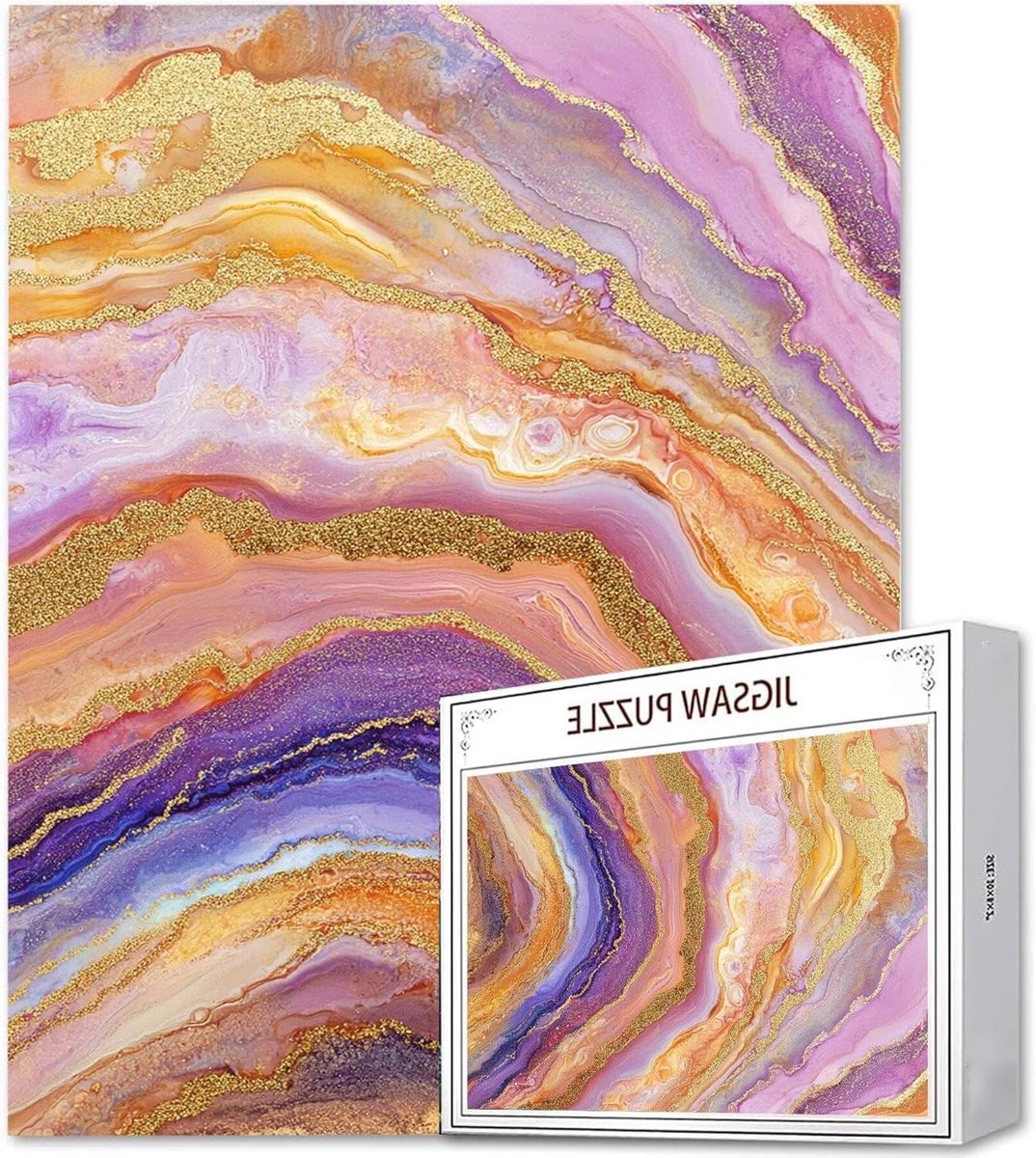 Puzzelmat - Legpuzzel mat - Ontspanning thuis - Abstract marmer design - 2000 stukjes - Multicolor
