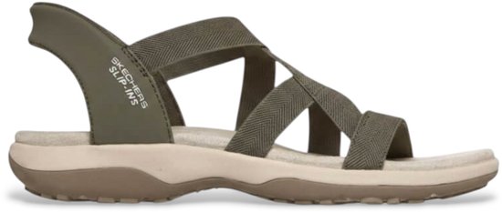 Skechers REGGAE SLIM - STRETCH FLEX Dames Sandalen - Olijf