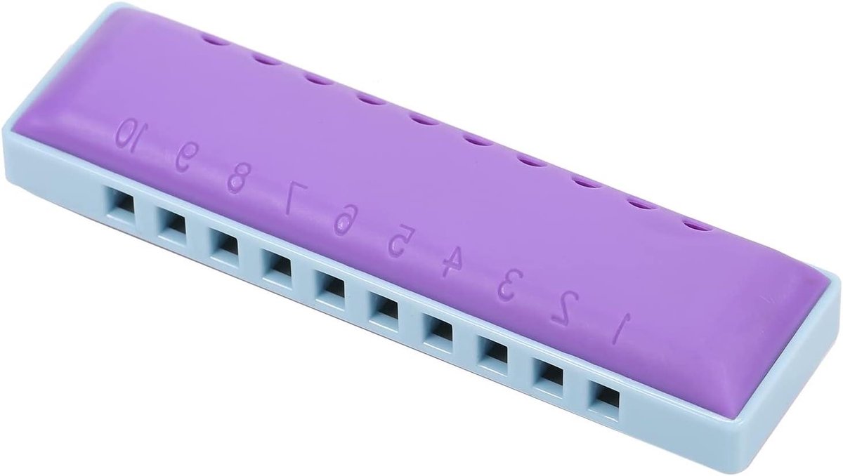 Mondharmonica 10 Gaten - Diatonische Harmonica - Muziek Maken - Koperen Tongen - 11 cm - Paars