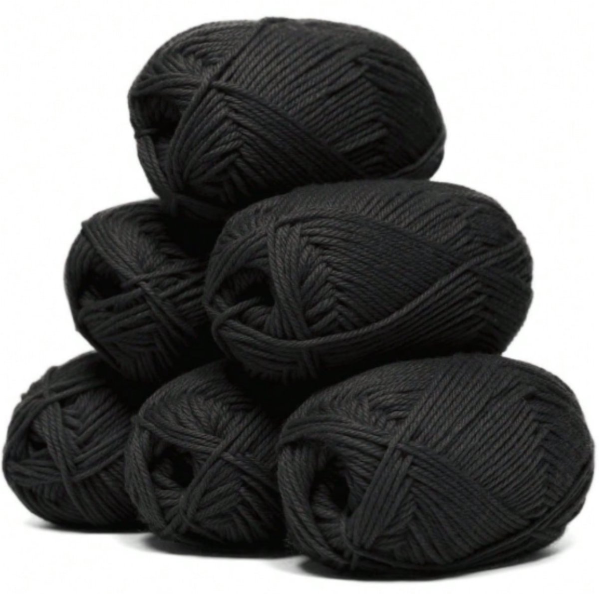 Chipa - Melkgaren Set Black – 6x 25 Gram – 100% Acryl – Totaal 150 Gram – Zacht Haak- en Breigaren - Zwart - Diverse Garen - Hobby & Handwerk - Naaien Accesoires - Naaigaren - Bordure - Naaibenodigheden