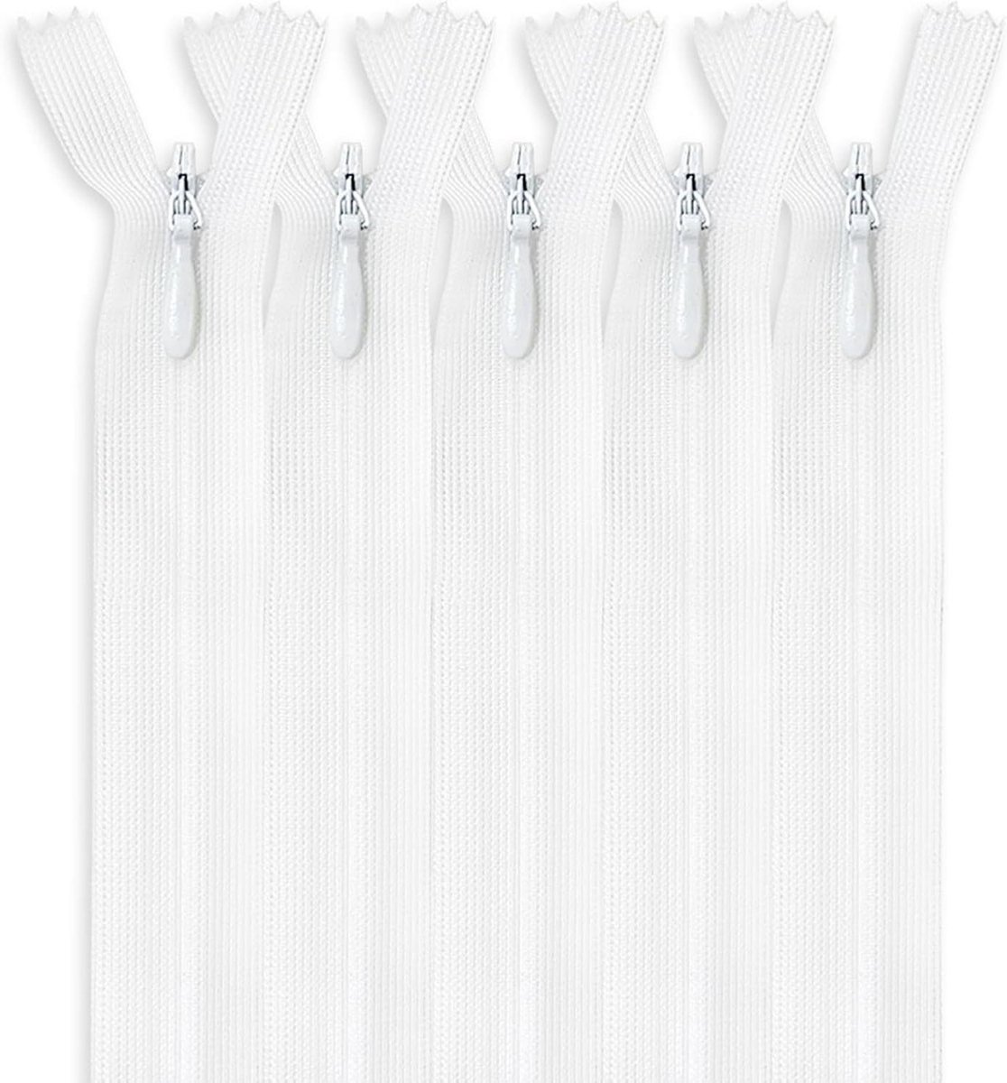 Onzichtbare Ritssluitingen - Nylon Ritsen - Naaien Knutselen - Verborgen Afwerking - 25 cm - Wit