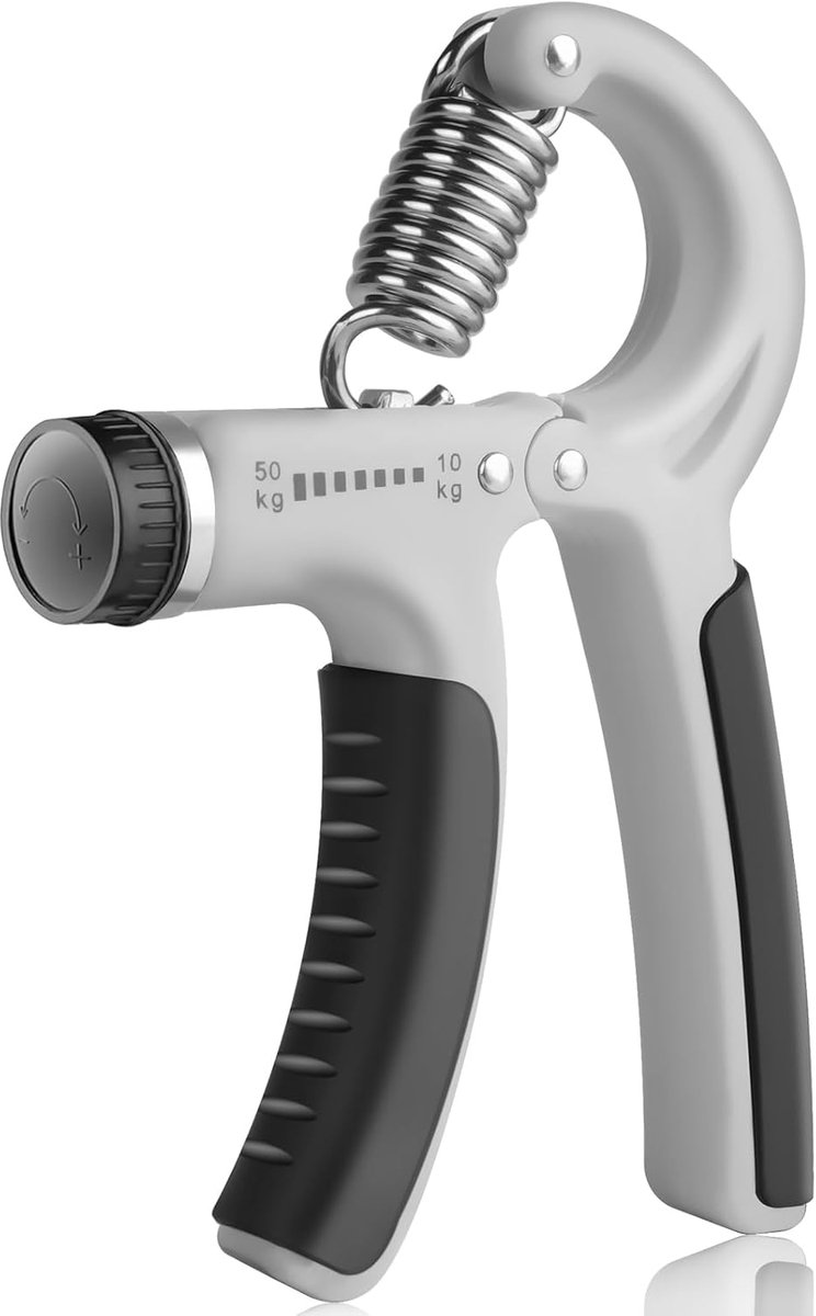 Zandarix Handtrainer - Handtrainingsapparaat - Vingertrainer - Trainingsapparaat - Fitness van 10 kg - 50 kg - Grijs