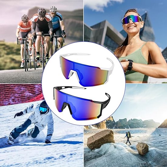 2 stuks gepolariseerde sportzonnebrillen, fietsbrillen met UV400 bescherming, geschikt voor hardlopen, fietsen, vissen en ski毛n — afbeelding 3