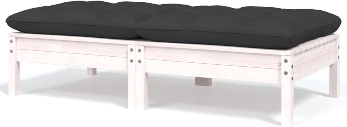 Houten Tuinbank - Buitenbank Bankje - Ontspannen Buiten - Modulair Ontwerp - 127 cm breed - Wit
