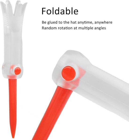 Opvouwbare Golf Tees - Oefen Accessoires - Golf Training - Multi-Angle Rotatie - 85mm 3 Stuks - Rood — afbeelding 5