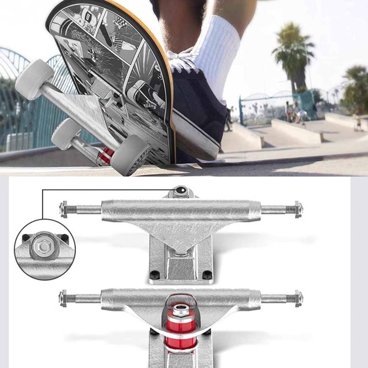 Skateboard Trucks Onderdelen Set Straat Controle Schokabsorberend Ontwerp 5 Inch