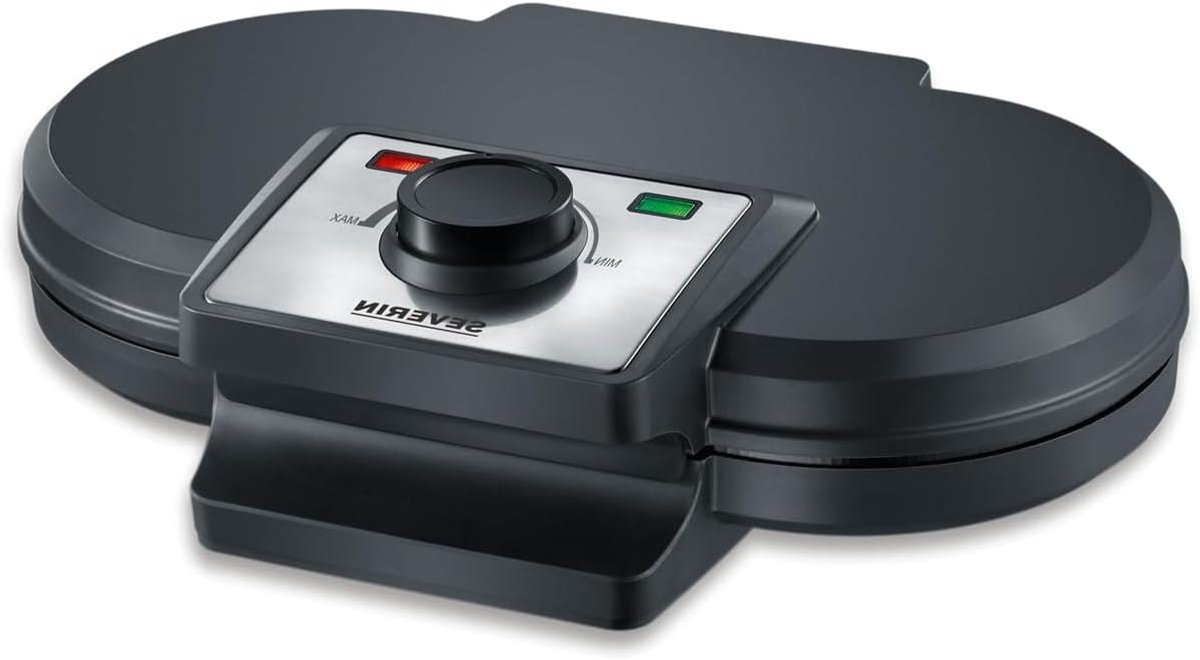 Dubbele Wafelautomaat - Wafelmaker - Snacks Maken - Instelbare Temperatuur - 1200 W - Zwart