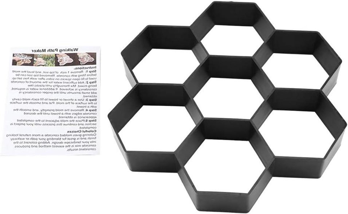 Tuinpad Schimmel - Betonmal Stapsteen - Oprit Maken - Herbruikbaar Plastic - 30 cm - Zwart