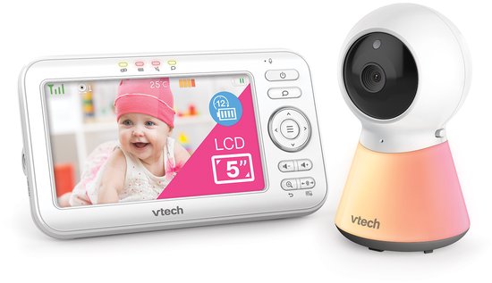 Vtech VM5254 - Babyfoon met camera- nachlampje- nachtzichtmodus - intercom - wandhouder
