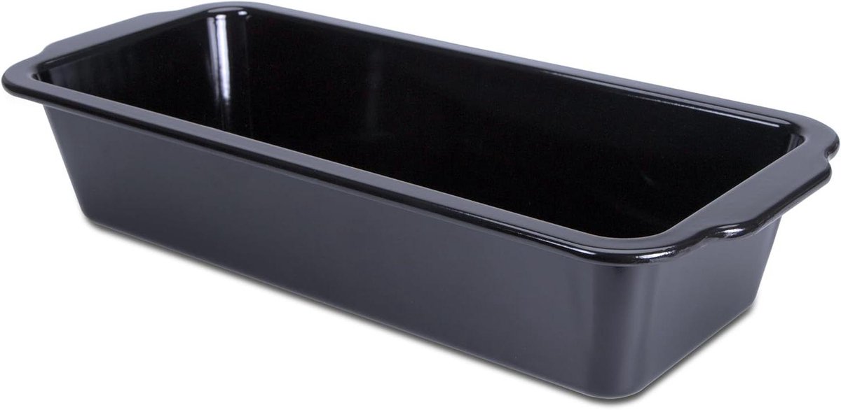 Städter We love Baking broodbakvorm EMAILLE Black Edition, metaal, 26 x 11,5 cm, zwart, bakvorm voor zuurdeeg, geëmailleerd en snijbestendig, tot 300 °C temperatuurbestendig