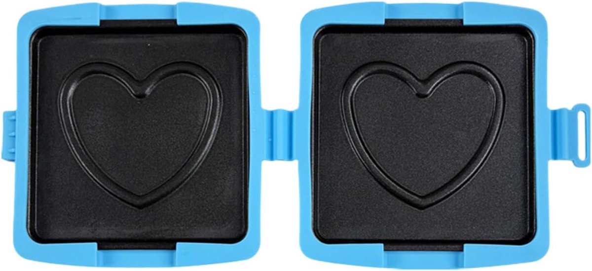 Sandwichmachine Inklapbaar - Broodrooster Magnetron - Ontbijt Bereiden - Anti-aanbaklaag - 16 x 14 x 3 cm - Blauw