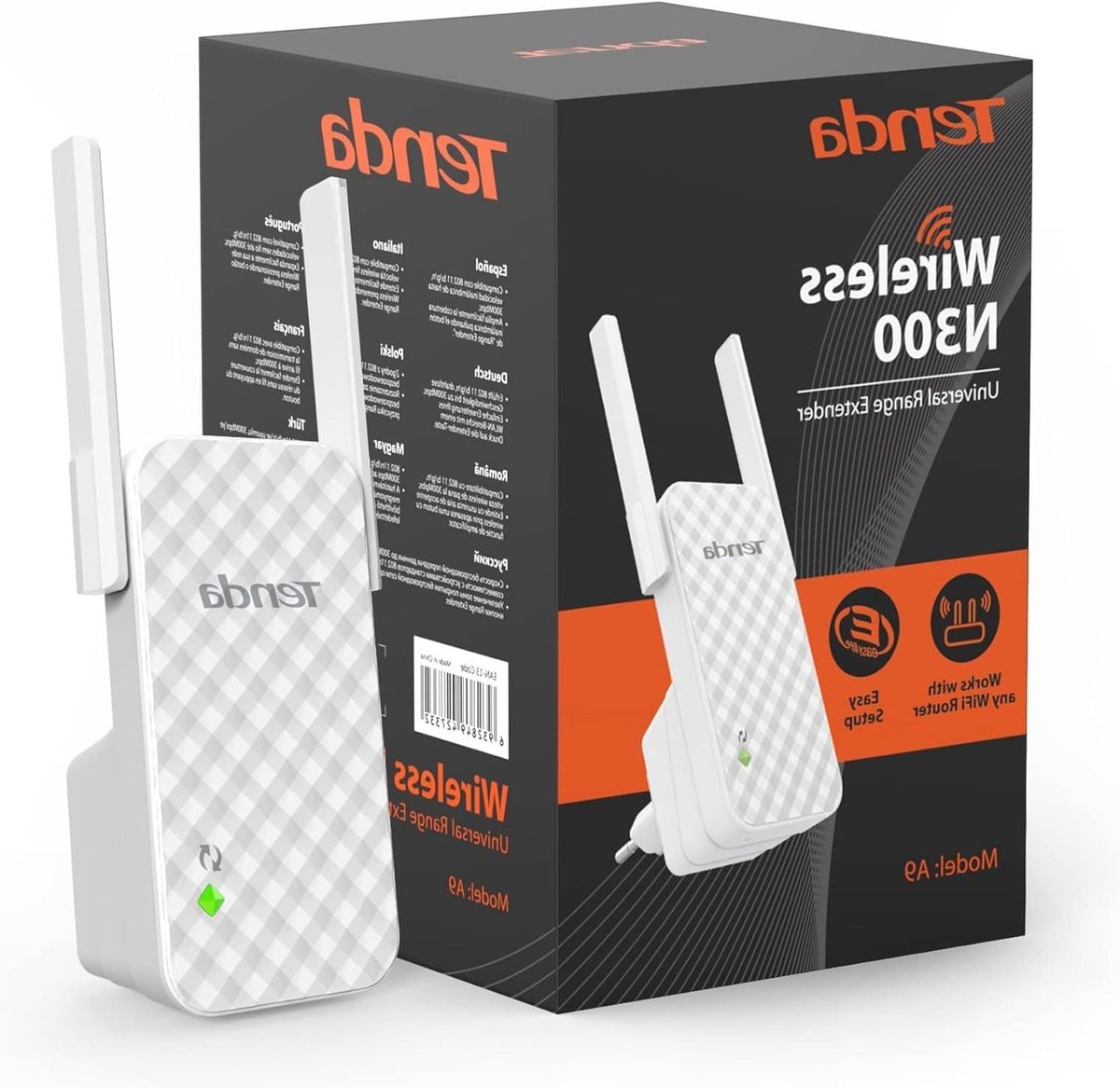 Wifi Versterker - Wifi Repeater - Dode Zones Elimineren - 2 Externe Antennes - 200 m² Bereik - Wit