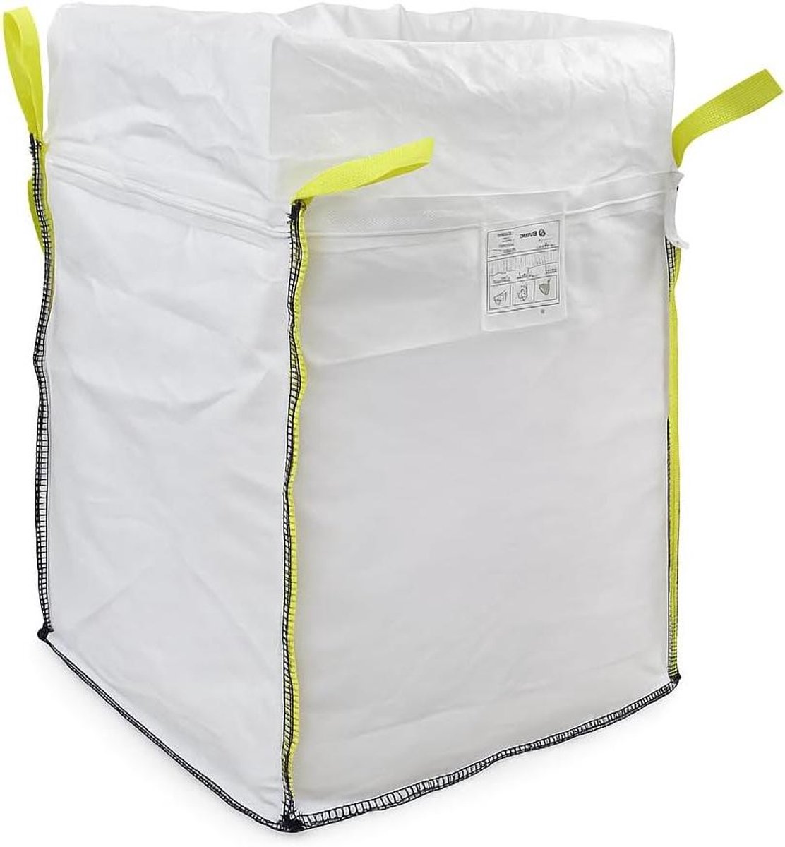 Big Bag met vulschort en gesloten bodem, 90 x 90 x 110 cm, 1500 kg draagvermogen, 1 m³ volume