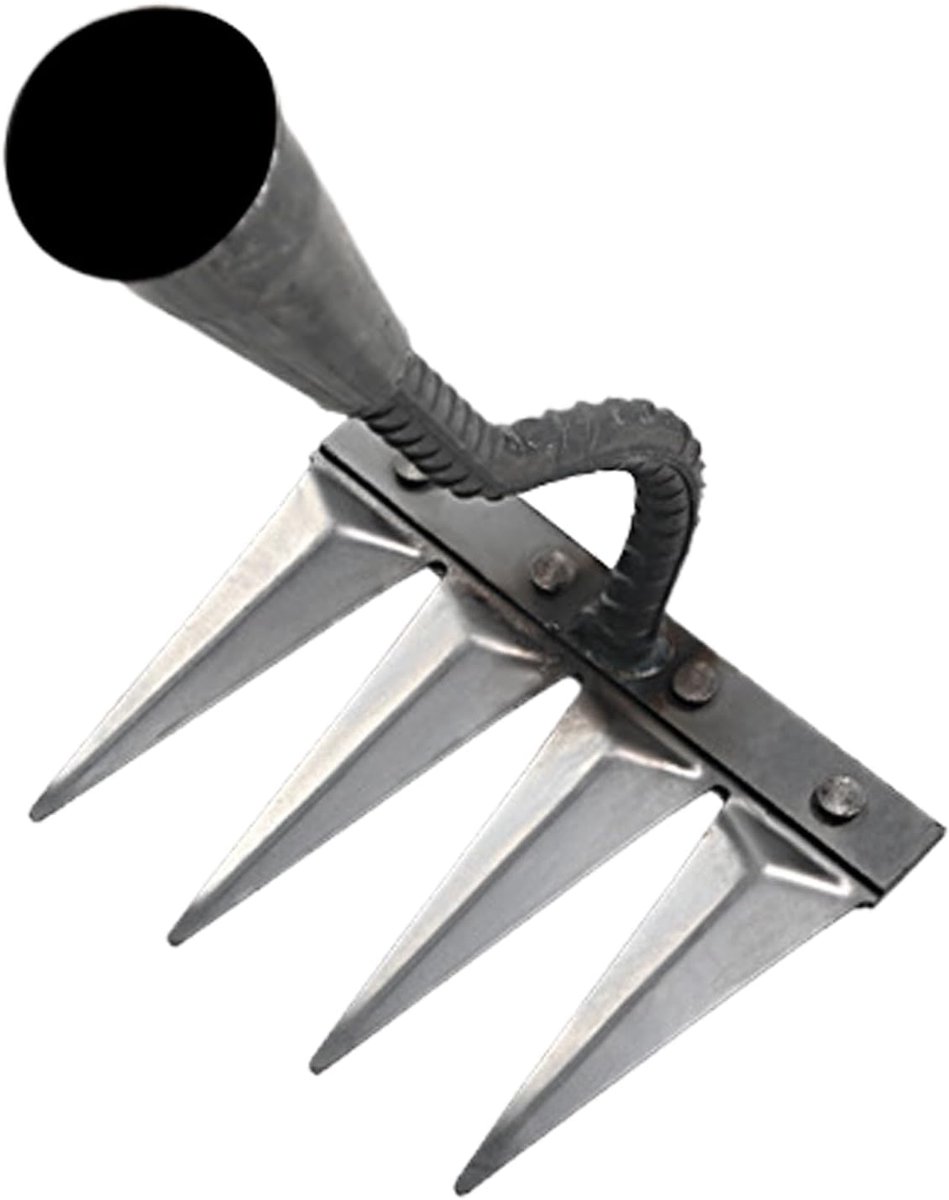 Onkruidverdelger Tuin - Handgereedschap - Tuinonderhoud - Ergonomische Handgreep - 4 Tanden - Metaal