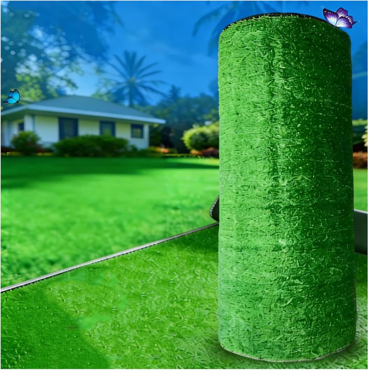 Kunstgrasmat - Synthetisch gazon - Buiten decoreren - Drainagegaten - 2x1m - Groen