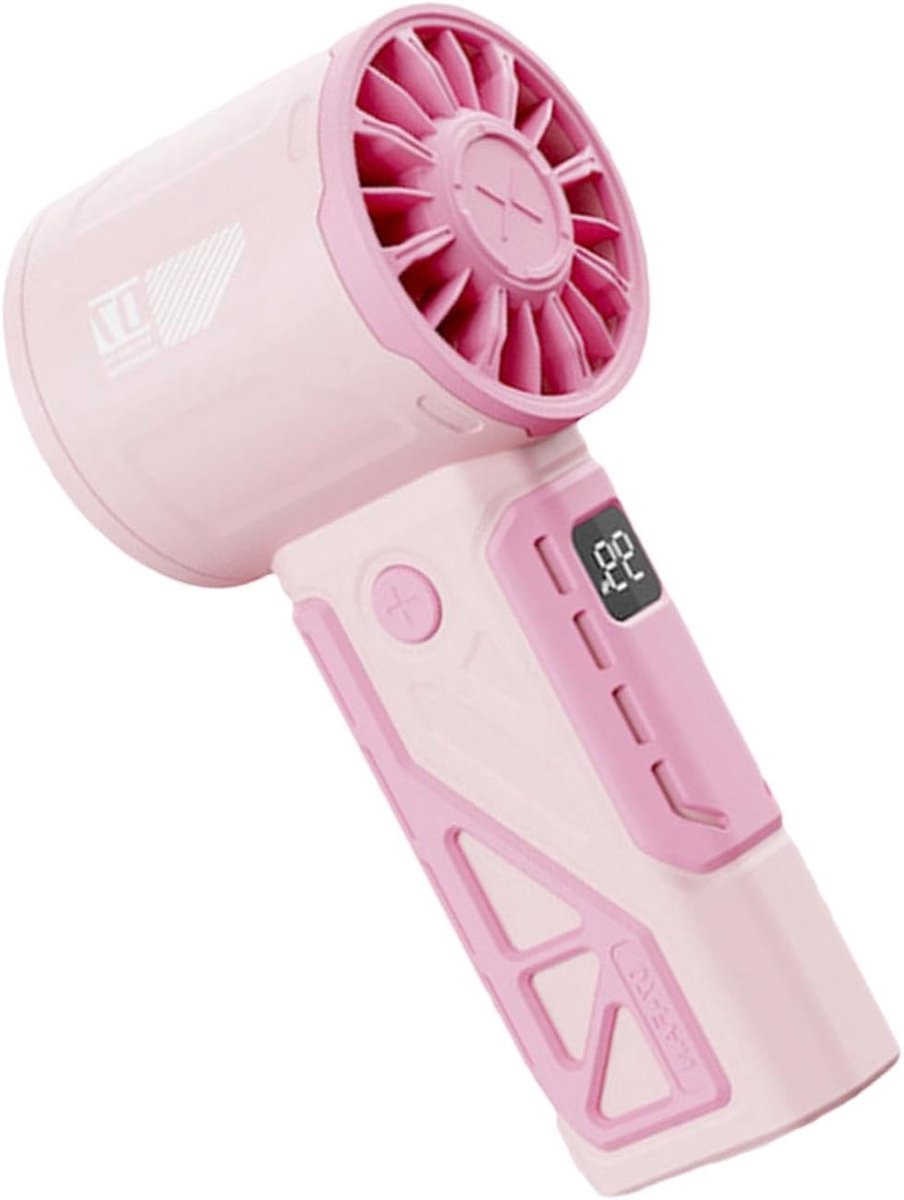 Handzame Ventilator - Persoonlijke Koeler - Buiten Gebruik - Instelbare Snelheden - 14.5 x 6.5 x 5.8 cm - Rose Rood
