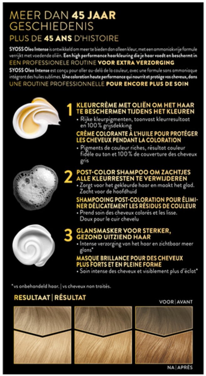 Syoss - Oleo Intense Haarverf 9-10 Stralend Blond - 2 x 1 stuk - Voordeelverpakking