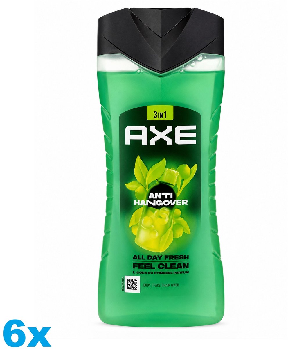 6x Axe douchegel 250ml Anti Hangover