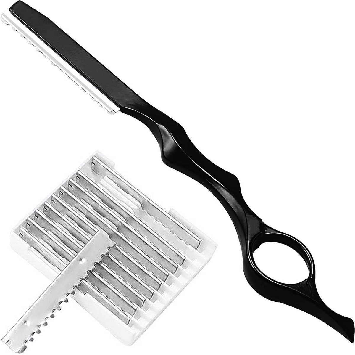 Aluminium Hair Thinning Knife met 10 Vervangbare Blades voor Thinning en Shaping van Haar, Ideaal voor Thuisgebruik en Kapperszaken