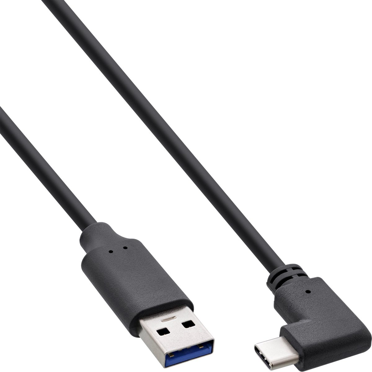 USB-A naar Haakse USB-C Kabel - USB 3.2 Gen 2 - 0,5 meter - Zwart