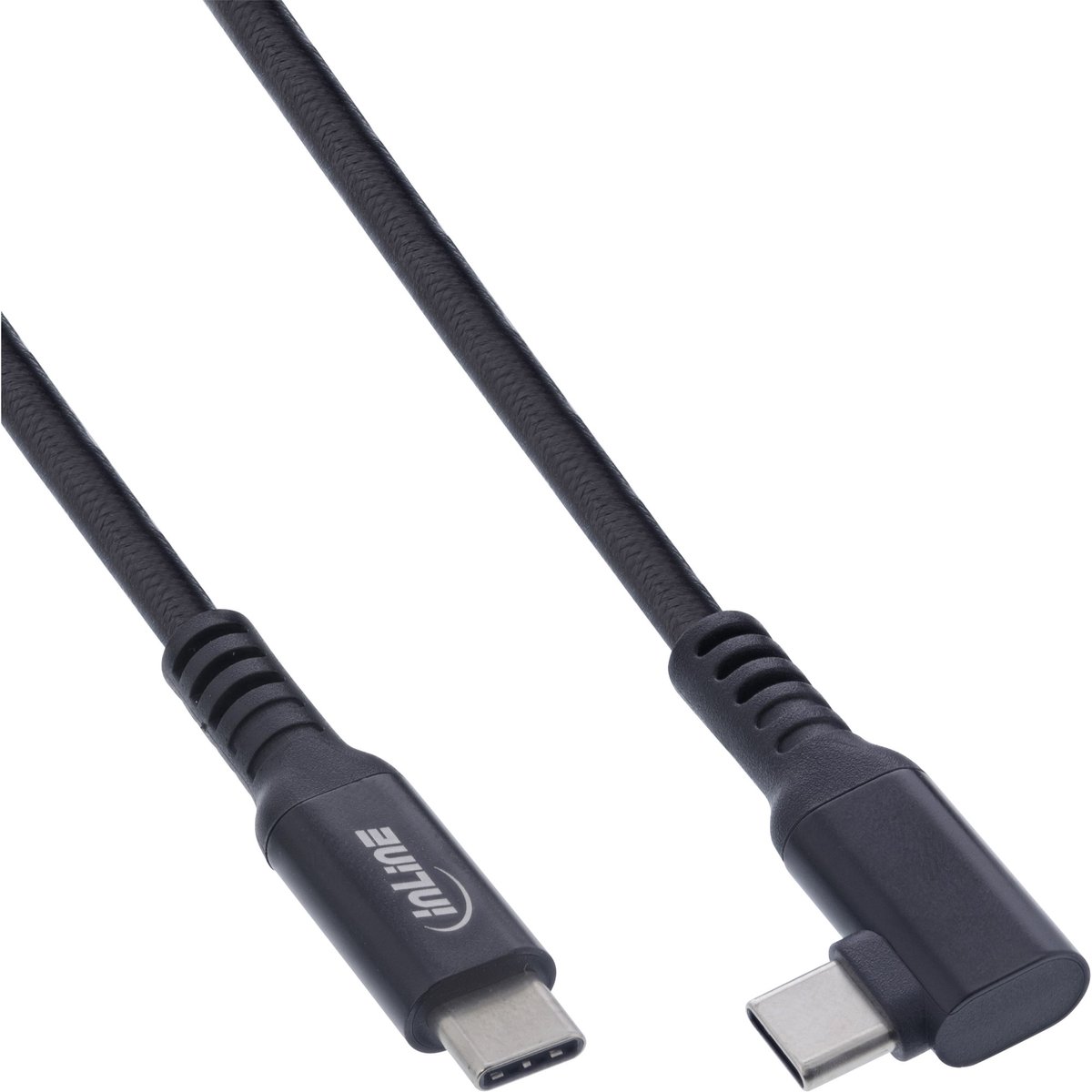 InLine® USB 3.2 Gen.1-kabel, USB-C-male/male schuin voor VR, zwart, 5m