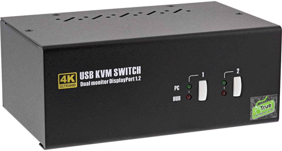 InLine - 63642I - 4K Ultra HD KVM Switch - 3840 x 2160 Pixels - Zwart