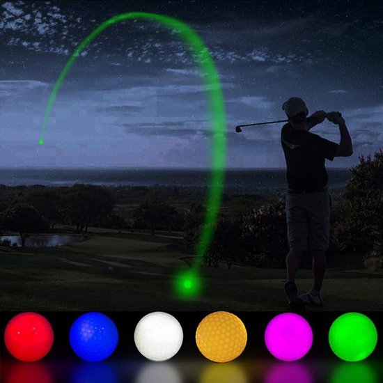 Golf Ballen met LED Verlichting - 6 Stuks - Helder en Kleurrijk voor Nachttraining - Roze, Rood, Blauw, Groen, Geel, Wit van Merkloos — afbeelding 4