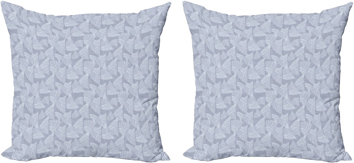 ABAKUHAUS Geometrische decoratieve kussenhoes, 2-pack, modern accent, dubbelzijdige digitale print, 40x40 cm, plafondblauw paarsblauw Ceil Blue Purpleblue