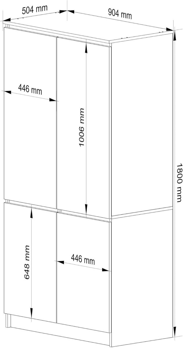 Kledingkast - Wit - 90x51x180 cm - Arqam