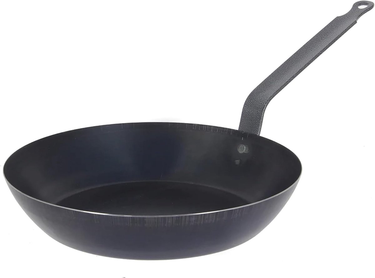 Braadpan Coupe - Koekenpan - Gerechten Bereiden - Gebogen staalrand - 24 cm - Zwart