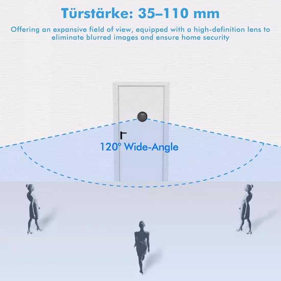 Digitale Deurspion met Camera, 2,4 Inch TFT-LCD Scherm en Nachtzicht — afbeelding 2