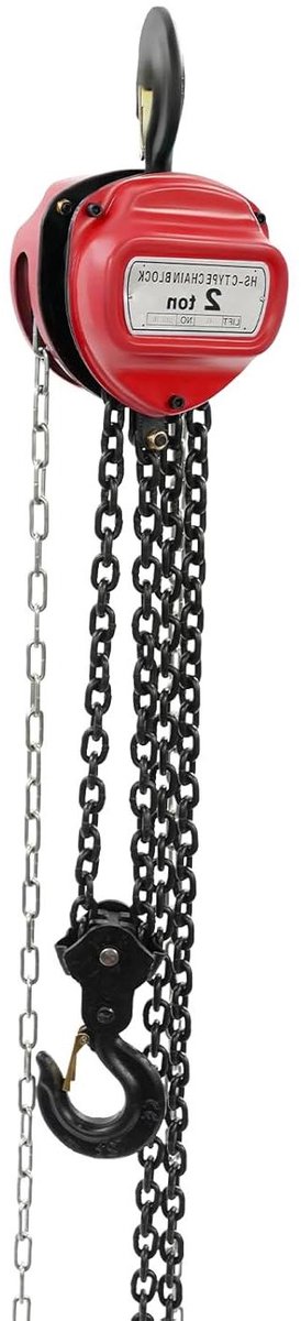 Handlier - Kettingtakel - Zware Lasten Hefben - G80 Mangaanstaal - 2000 kg - Rood