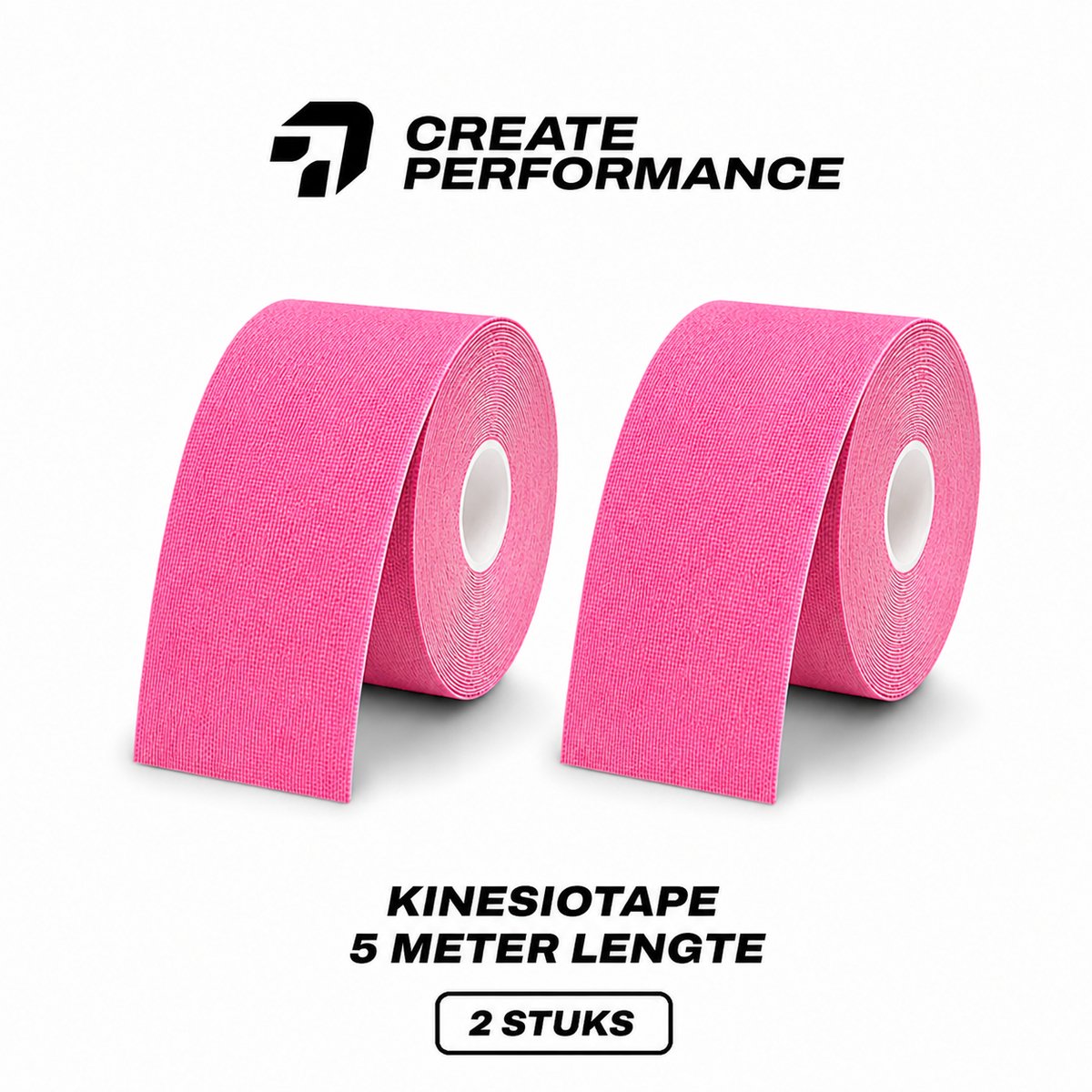 CREATE PERFORMANCE Kinesiotape - Fysio Tape - Sport tape - 2 Stuks - Roze - Inclusief Tape Tasje
