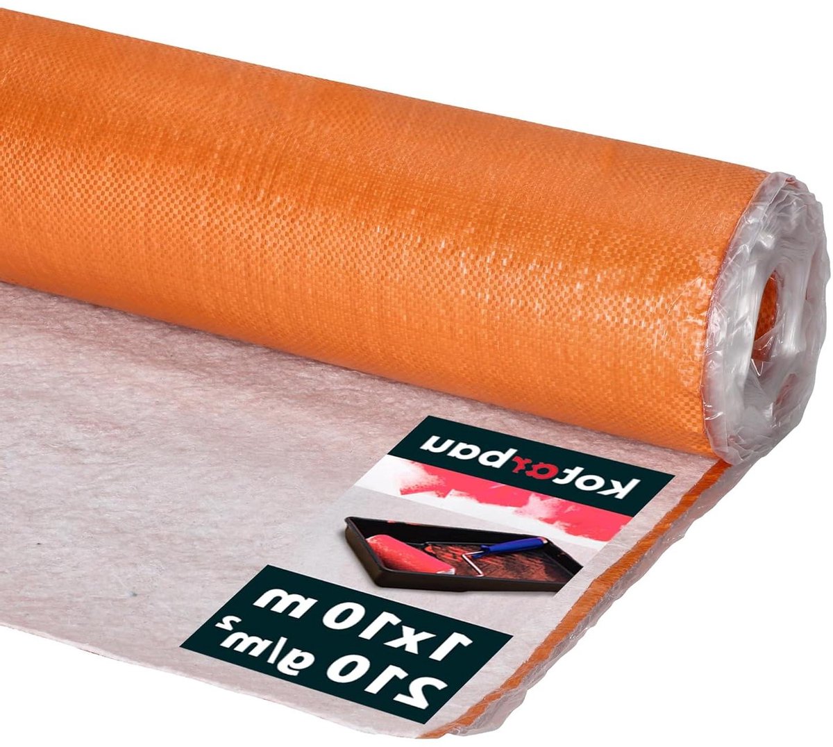 Schildersvlies Afdekfolie - Afdekmat Bouwmat - Ondergrond Beschermen - Waterdichte Coating - 1 x 10 m - Oranje