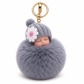 Schattige Baby Sleutelhanger – Pluche Pom-Pom – Zacht & Uniek – Sleutelbos / Tas Accessoire – Cadeau