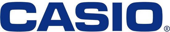 Zwart Casio-logo op een witte achtergrond.