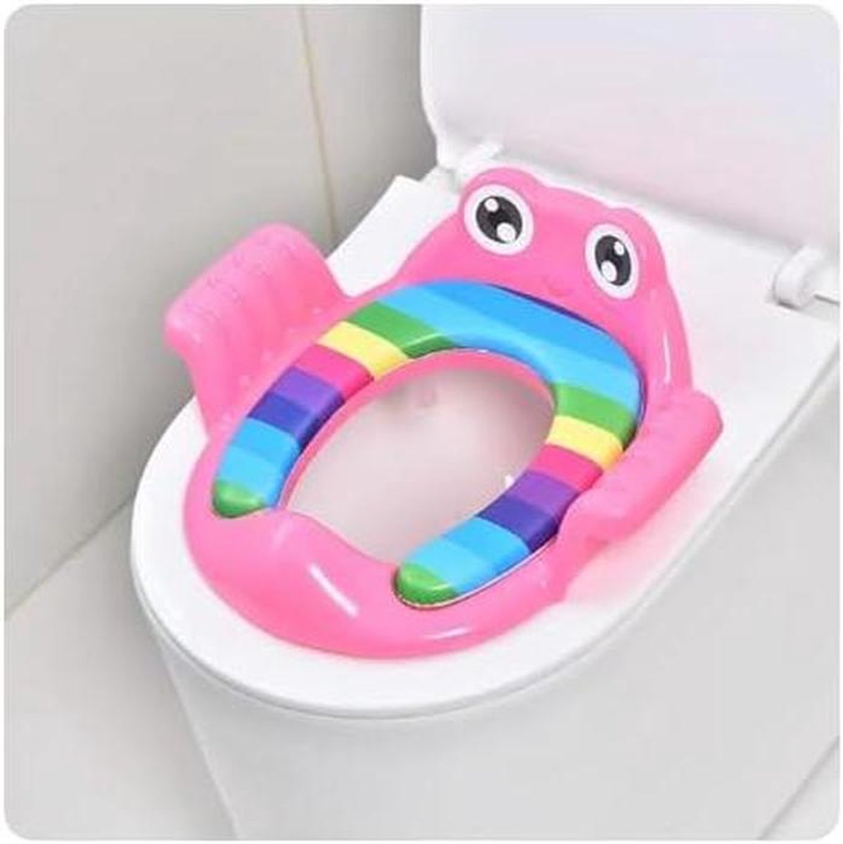 Kinder Toiletbril - Potjestrainer Zacht - Zindelijkheidstraining - Antislip Veiligheid - 38x28 cm - Roze