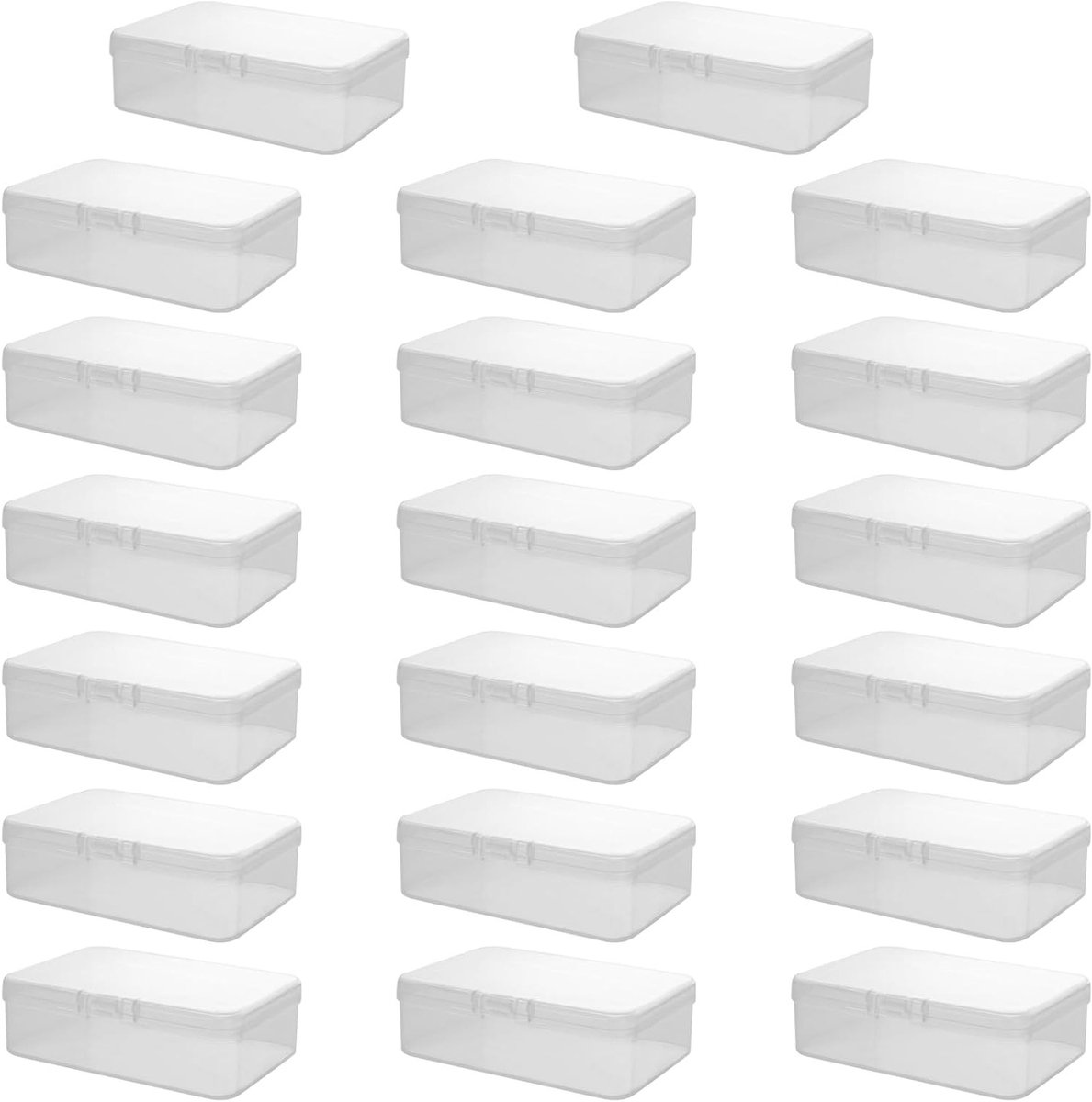 Mini Duidelijke Plastic Kralen Opbergdozen - Transparante Rectangular Opbergdozen met Deksel voor Kleine Voorwerpen, Knutselmaterialen en Sieraden
