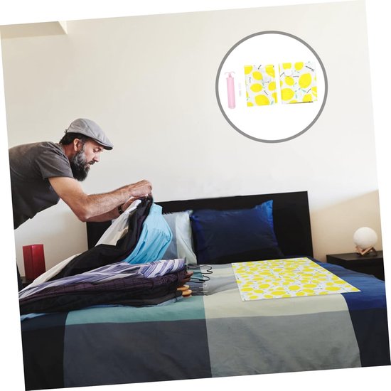 Kleding Opbergzakken - Vacuüm Zakken - Ruimte Besparen - Inclusief Handpomp - 80x60cm - Geel — afbeelding 2