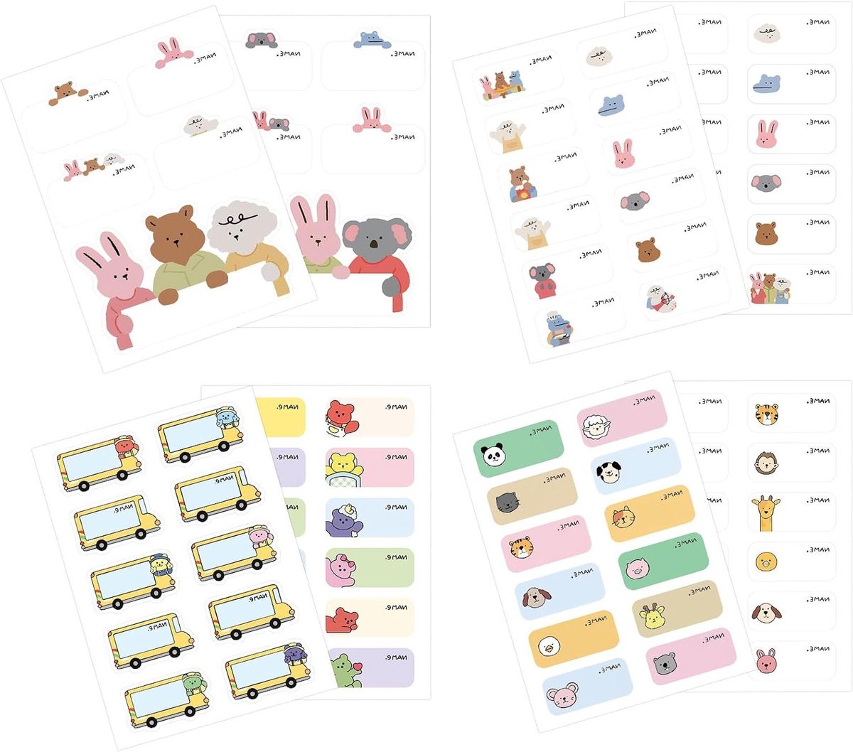 Naam Etiketten - Naamstickers Kleding - Spullen Markeren - Waterdicht & Wasbaar - 80 Stuks - Wit
