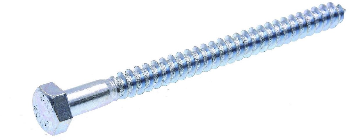 Zeskantpasbouten - Machinebouten Constructieschroeven - Vastzetten van materialen - Zink verzilverd staal - 5/40.6 x 10.2 cm - Zilver