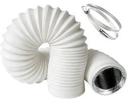 Afvoerslang - Ventilatieslang - Lucht Afvoeren - 5-Laags Isolatie - 150mm x 3m - Wit