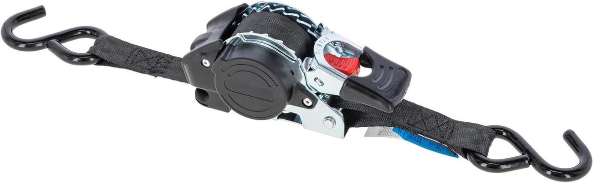Automatische sjorband - Spanband - Lading vastzetten - Automatische oprolfunctie - 3 meter - Zwart