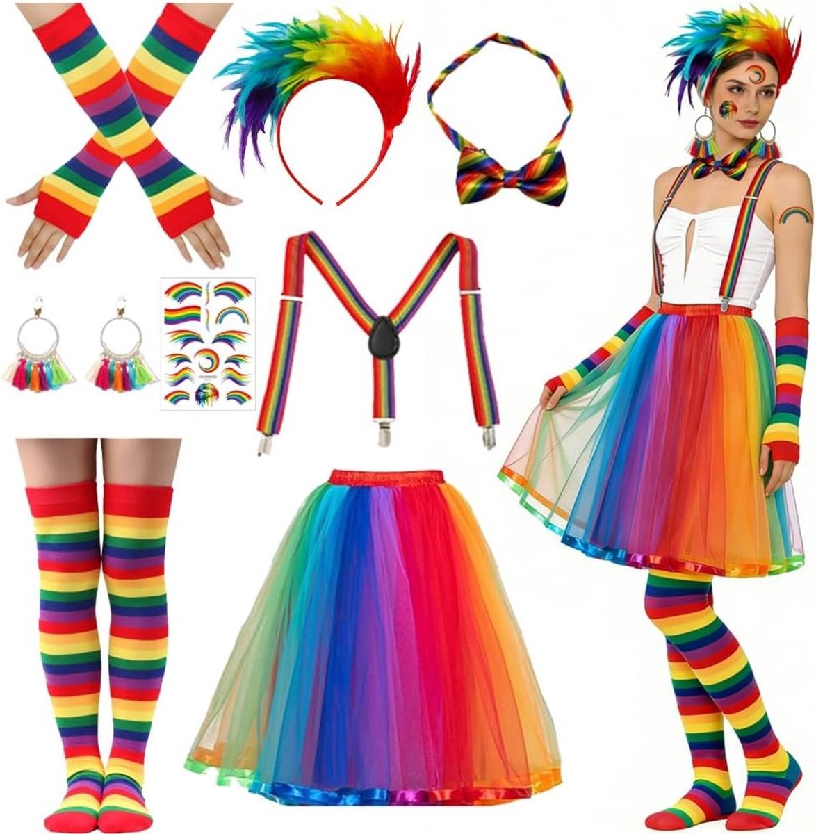Kleurige Tule Rok voor Carnaval, Halloween en Feestjes - Perfect voor Thema Kostuums