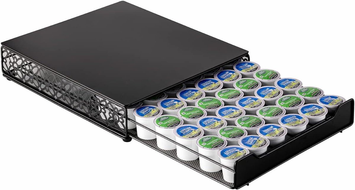 Koffiecup Houder - Opslag Tray - Koffie Organiseren - Ruimtebesparend Ontwerp - Voor 42 Cups - Mint Zwart