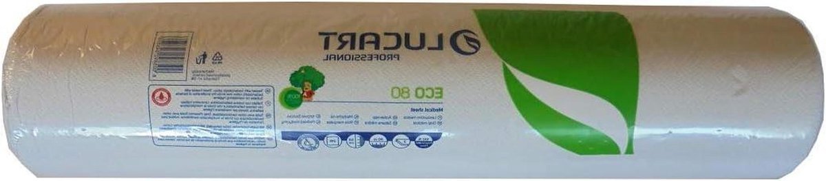 Rol Papier - Papieren Rol Lakens - Hygiënisch Werken - Tweelaags Papier - 80 m x 60 cm - Wit