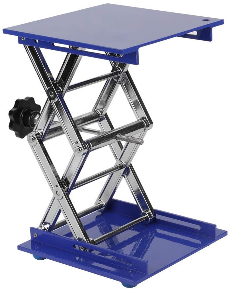 Lift Platform - Schraaglift Hefplatform - Laboratorium Gebruik - Roestvrij Aluminiumoxide - 200 x 200 x 280 mm - Silver
