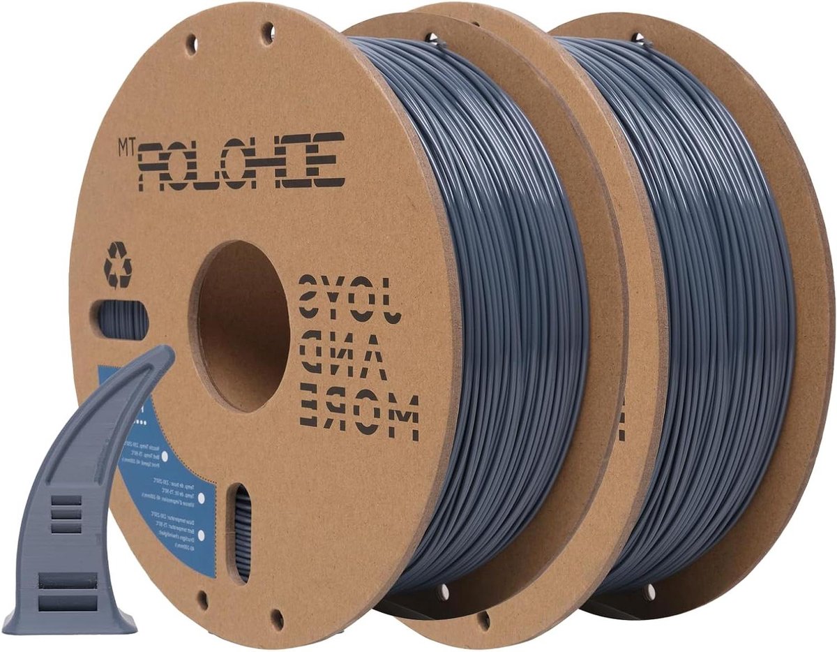 3D Printfilament - PETG Draad - Functionele Onderdelen - Hoge Taaiheid Glad - 1.75 mm 2kg - Grijs