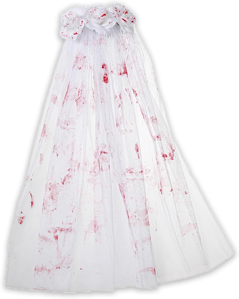 57 cm Bruidsluifel met Bloemmotief voor Halloween - Ademend Horror Kostuum Accessoire voor Feest en Thema Shows